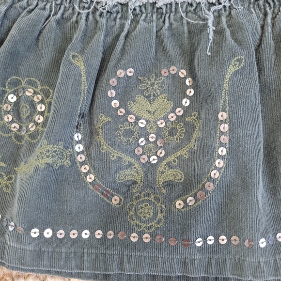 Old Navy Y2K Green Corduroy Sequin‎ Mini Skirt - Picture 5 of 8